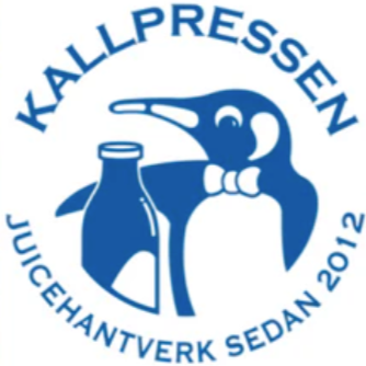 Logo of Kallpresen with a penguin holding a bottle, set against a white background.
